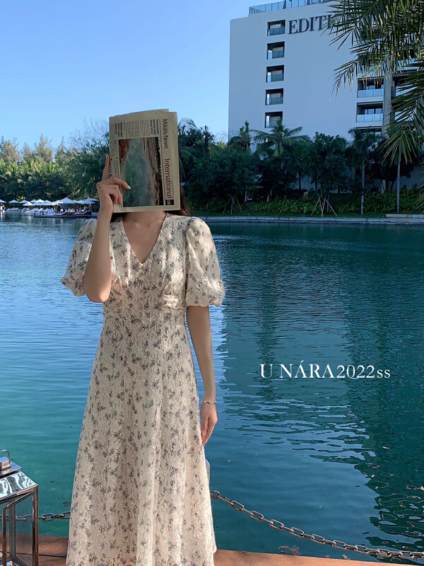 New year in early spring! [u Nara] small fresh heavy industry lace embroidery temperament dress 81028# jhy