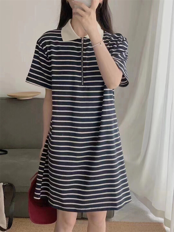 New in early summer! [Susan] stripe casual aging dress 1185# LSW
