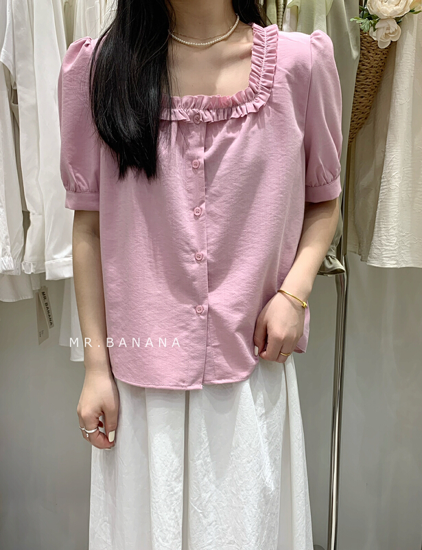 goods in stock! New year in early spring! [mr.banana] Korean version simple temperament shirt 1101# L