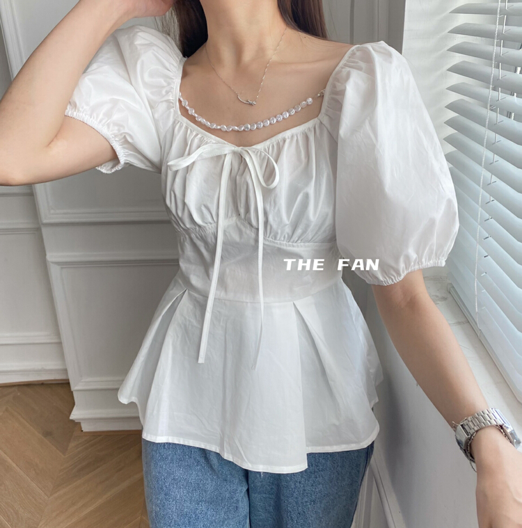goods in stock! New in early summer! [the fan] temperament chain bubble sleeve shirt (with detachable chain) y93050# zxx