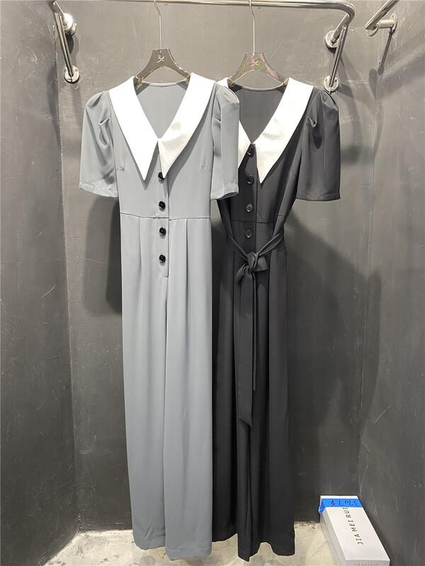 [3T] color blocking crimp Pullover dress 6265# WPL