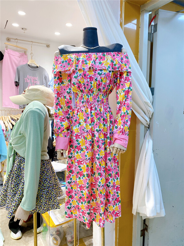 [sister] fashionable medium length one neck dress ys1-2326# ozq