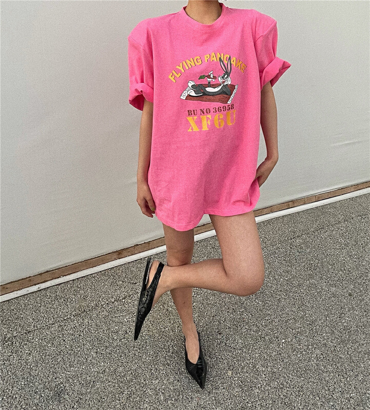 goods in stock! New in early summer! [open] Korean print short sleeve T-shirt 3671# ozq