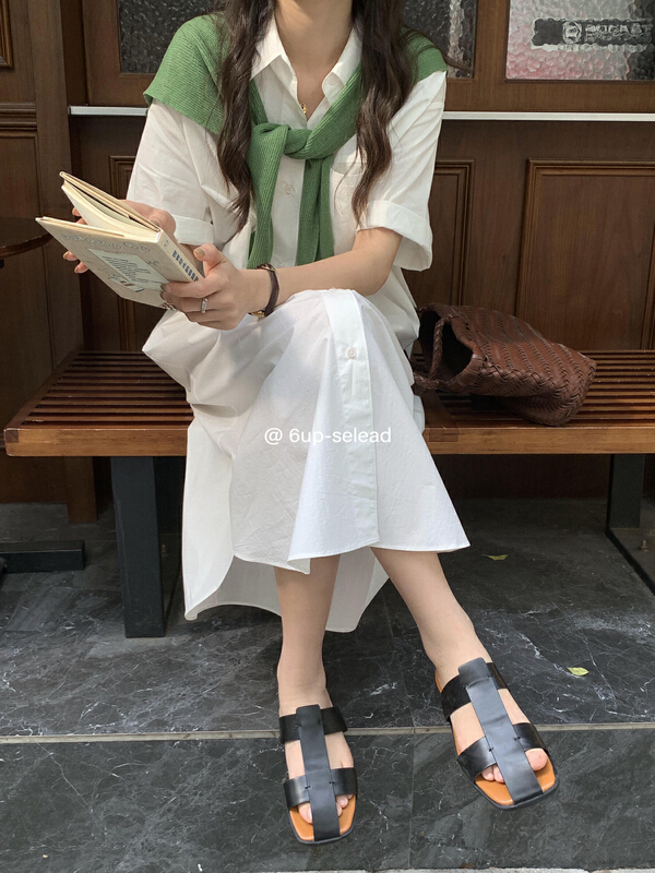 New in early summer! [6-up] Korean simple shirt dress 68036# XJ