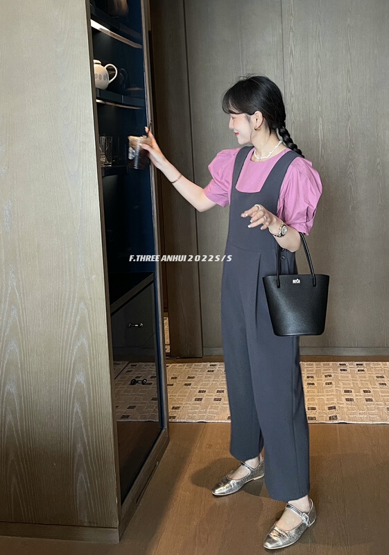 [f.three] fashionable and simple bubble sleeve shirt 87251# XJ