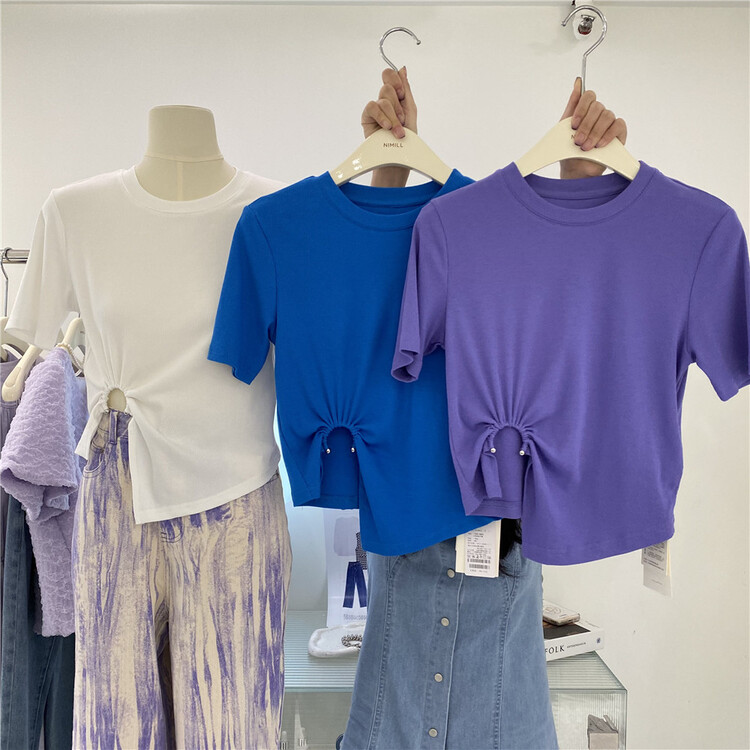 New in early summer! [Nigel] irregular design Vintage short sleeve T-shirt 2068# LSW