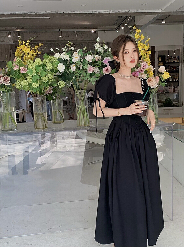 [savage] French style square neck fashion dress e8139# WPL