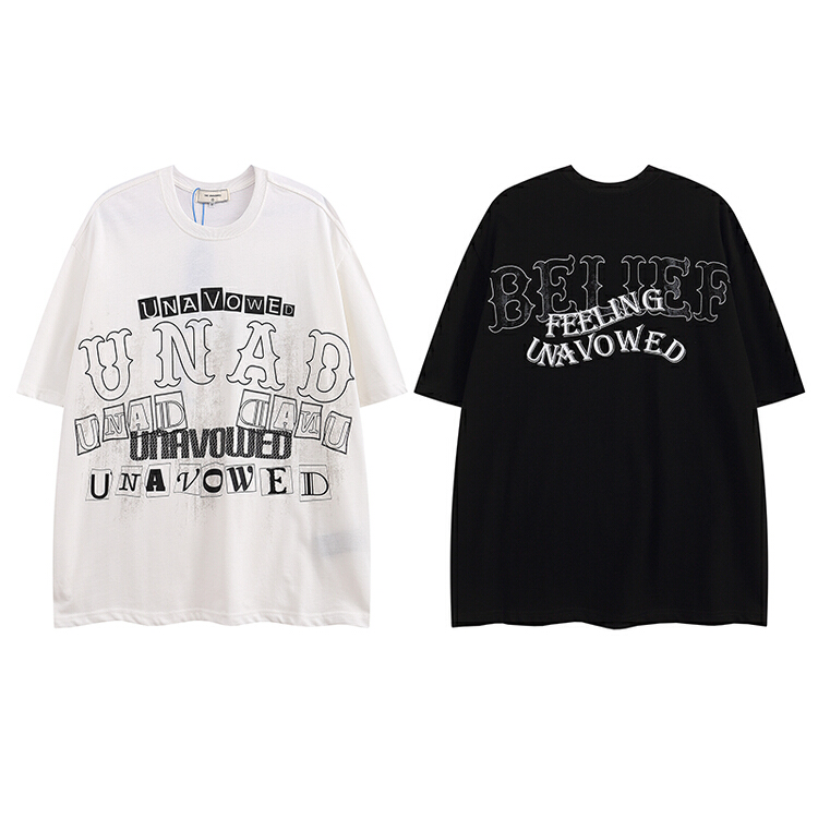 [the unaved] men's and women's personalized letter printed short sleeve T-shirt 2283# ZZL