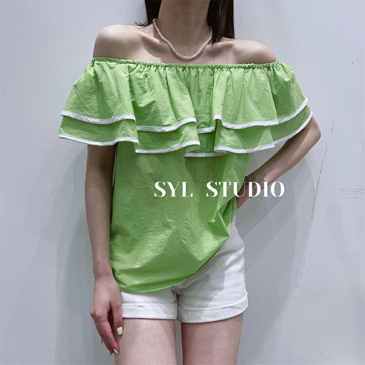 [SYL] one shoulder fashion Korean small shirt 5167# L