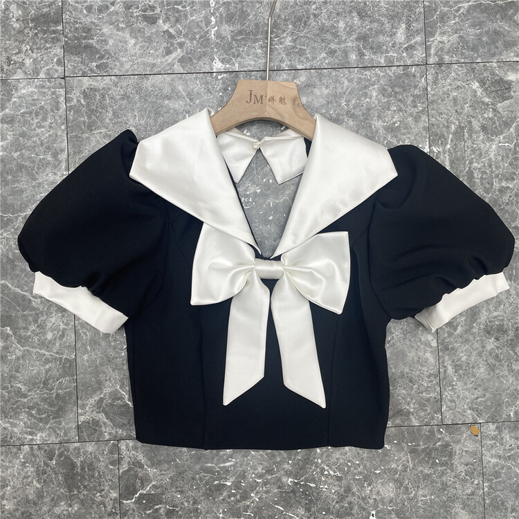 [JM charming] a short bow shirt designed by a small group ys1-8238# JJ