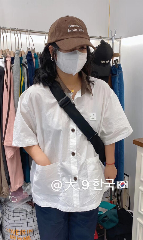 [big 9] single breasted color matching comfortable shirt (only shirts) 116# L
