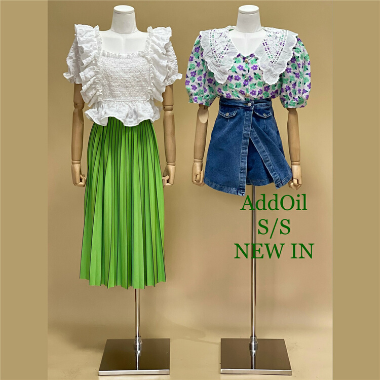 New in early summer! [addoil] elastic waist pleated slim skirt 7536# zxl