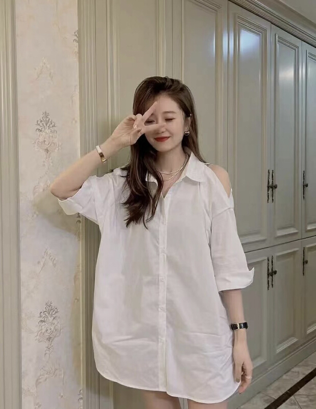 New in early summer! [JH] simple and versatile single breasted shirt dress (without matching) 41360# PCZ