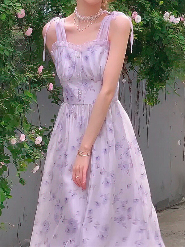 [MQL] sweet Japanese tie dyed suspender dress 447# CSX