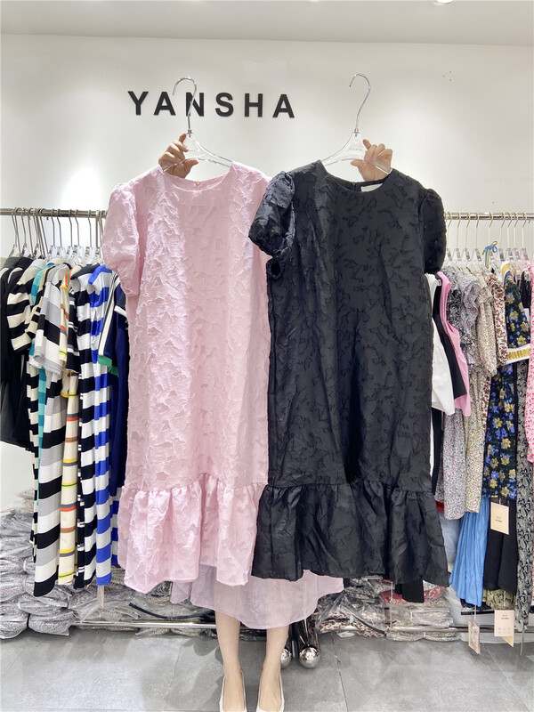 [Yan Sha] Korean wide Panasonic Ruffle Dress 236# CLS
