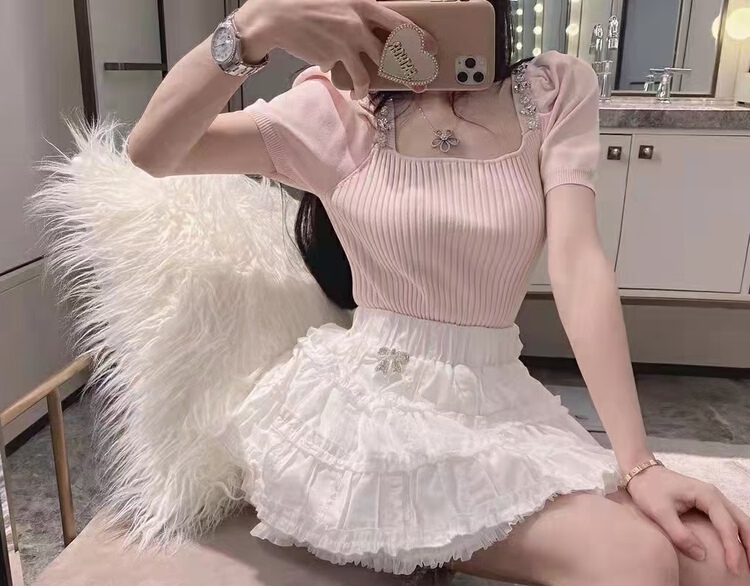 New in early summer! [pan] pure desire Style Bubble Sleeve Sweater ys1-00411# PCZ