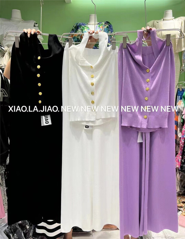 [pepper] pure desire wind hanging neck vest + high waist slim casual pants set ys2-001# PCZ