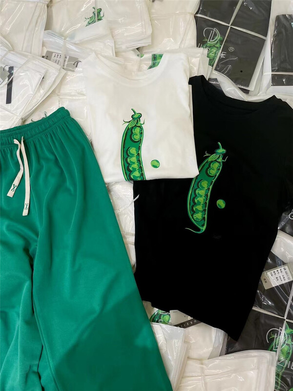 [Gu Shi] Korean casual pea printed short sleeve T-shirt 8062# hjy