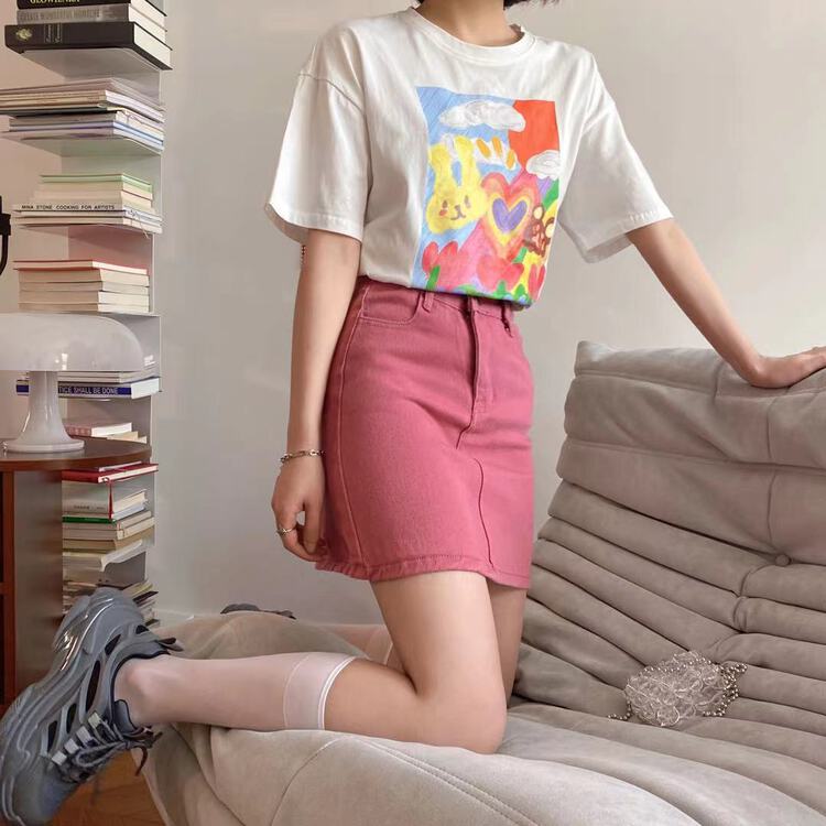 New in early summer! [free Valley] simple and comfortable slim skirt a9051# LSW