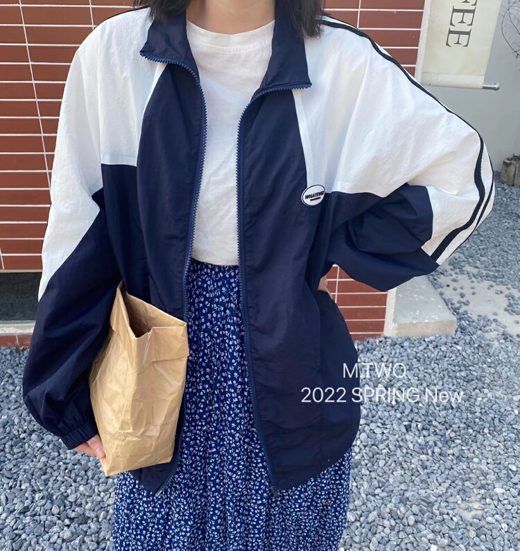 New year in early spring! [m.two] Korean color contrast drawstring sunscreen shirt 7376# hyy