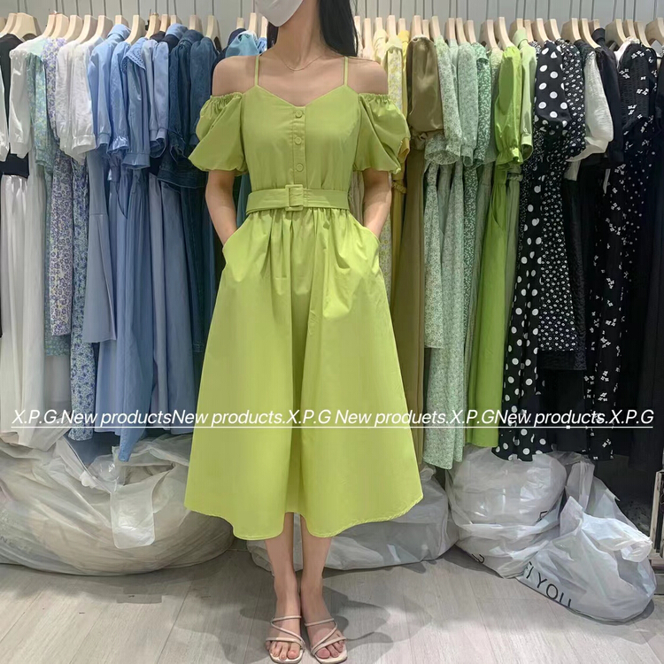 New in early summer! [x.p.g] Korean slim dress (with belt) 20882# hjy