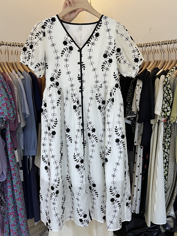 [seek peach] V-neck versatile dress 5267# ll