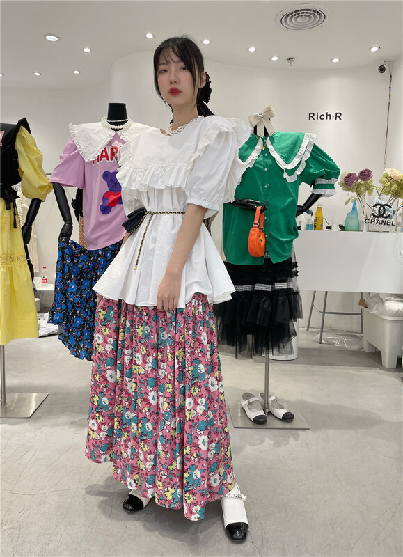 [rich rich] high waist lady temperament skirt (only skirts) 9170# zyh