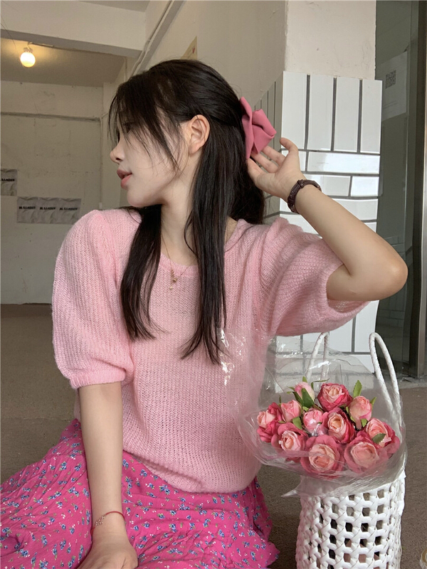 goods in stock! New in early summer! [dolly] Korean loose round neck shirt 2023# LSW