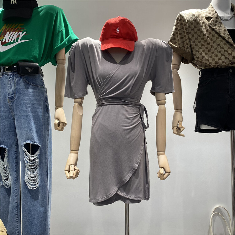 [Da CC] V-neck slim fit versatile dress 9850# zxl