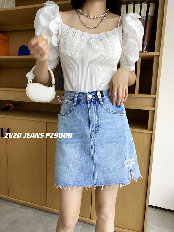 [zvzo] temperament slit versatile skirt pz9008# CLS