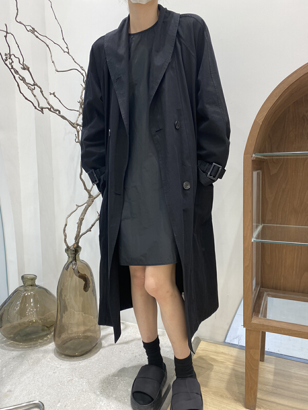 New year in early spring! [Bu class] Korean version loose and casual, versatile, simple and generous long windbreaker 13581# zxl