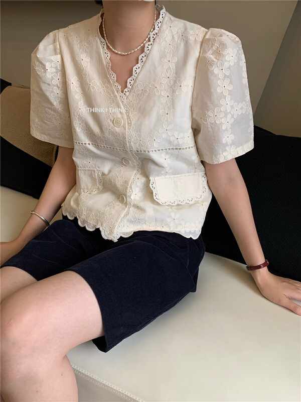 New in early summer! [spinach home] fashion solid color single breasted shirt (excluding matching) 6957# HBx