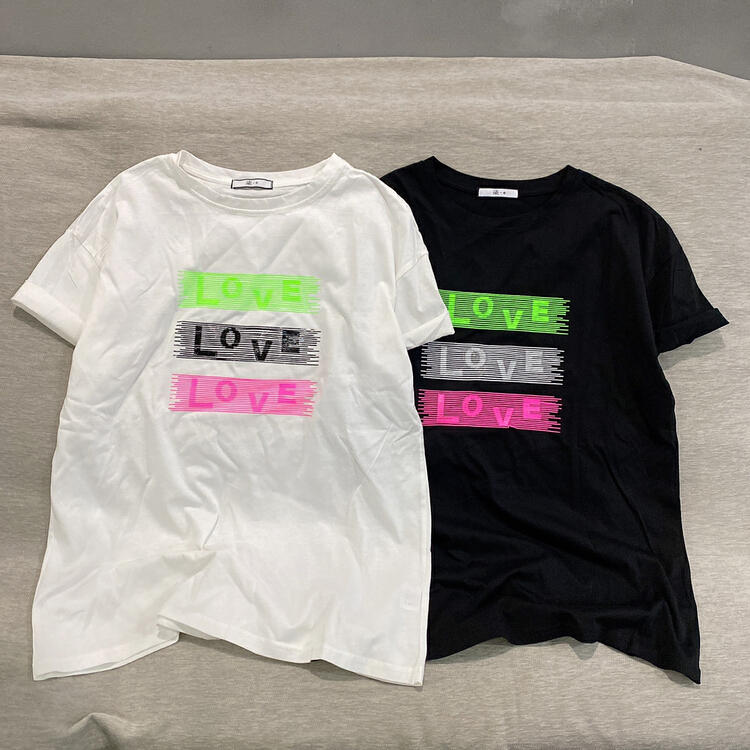 [Qijia +] fashion casual letter short sleeve T-shirt 7738# JJ