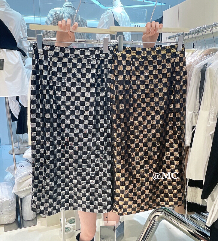 New year in early spring! [MC] special Sequin checkered skirt 6636-1# ozq