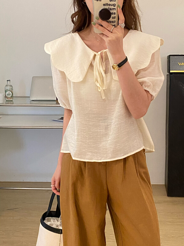[tototellme] Korean version simple temperament shirt 24129# HBx