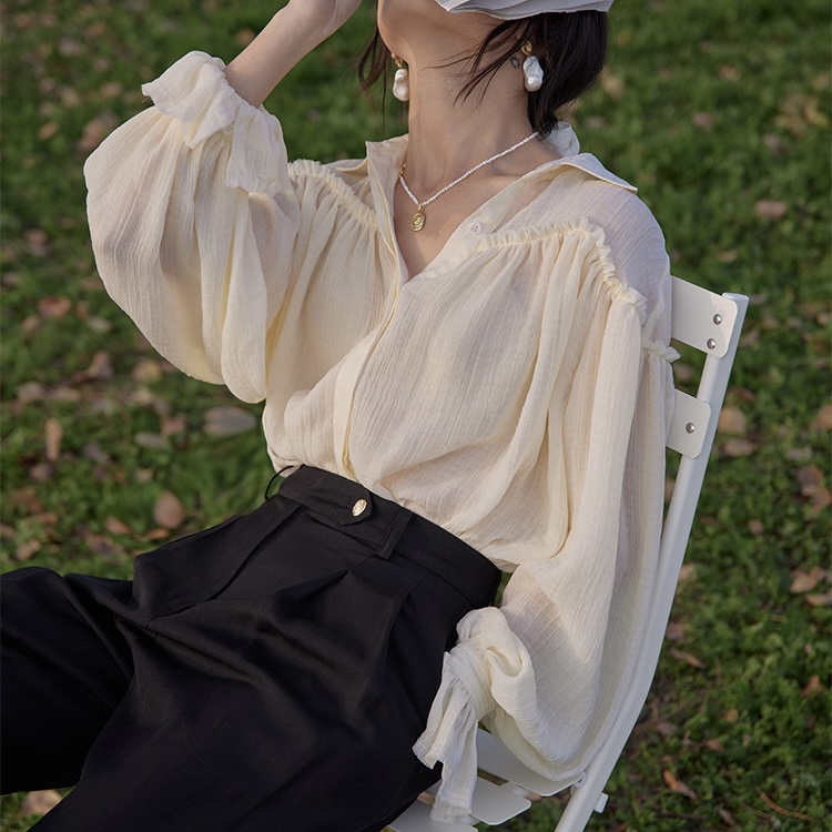 New year in early spring! [hi] temperament court style fashion shirt 5121# hjy