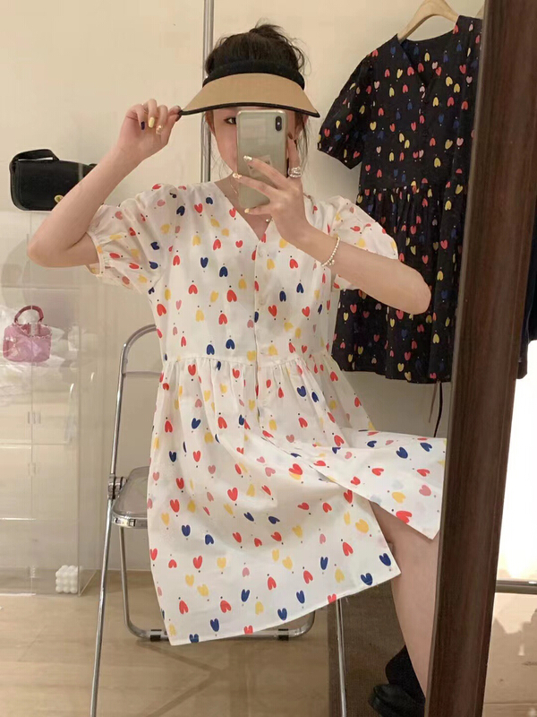 [RS] color love print dress rs1616# XYY