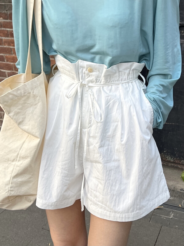 New in early summer! [on line] high waist versatile slacks (with waist rope) 90141# lwy