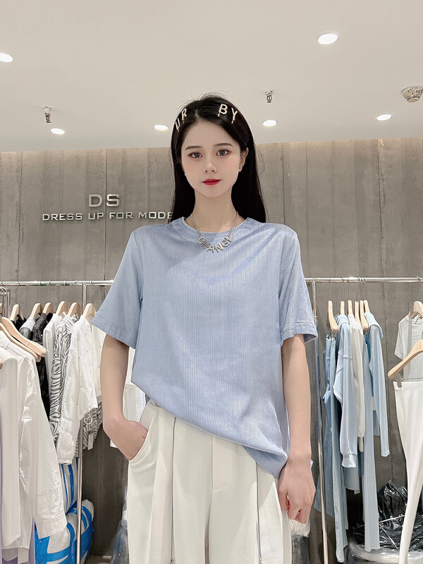 goods in stock! New year in early spring! [DS] casual simple Satin short sleeve T-shirt 39364# XYJ