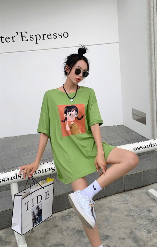 [al] slim round neck Pullover loose short sleeve T-shirt 6258# lwy