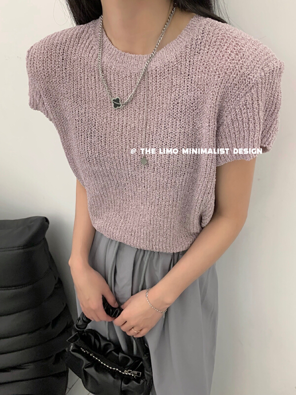 [the limo] simple solid color versatile short sleeve T-shirt 6695# XYJ