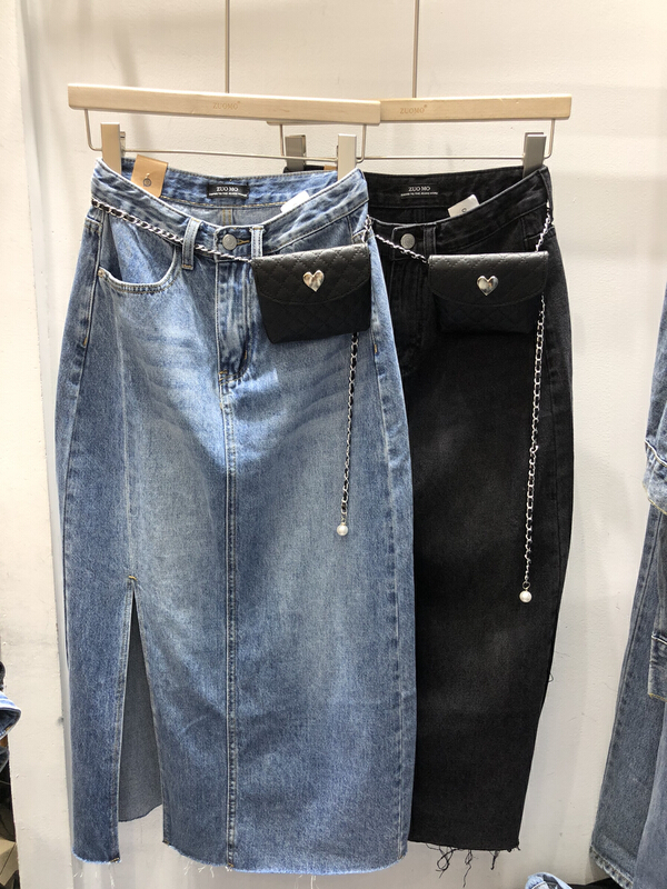 New in early spring! [ZUOMO Zomo] Foreign-style slits slim jeans (not with waist pack) YS1-9162 Lan 9162-1 Black# XJ