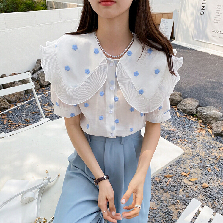 New in early summer! [K.M] age reducing design sense of minority shirt 3454# Cl