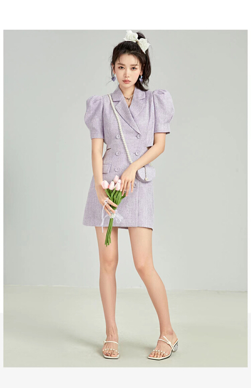 [DS] celebrity temperament small fragrance waist dress (with pearl sachet) 64120d# XYJ
