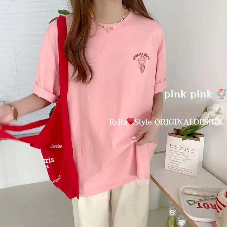 [rara] bear print age reducing loose short sleeve T-shirt 79115# LSL
