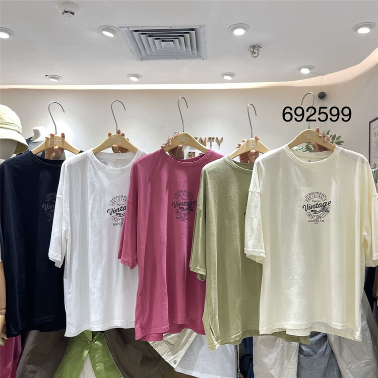 [twenty inkwood] Korean round neck Pullover comfortable short sleeve T-shirt 692599# L