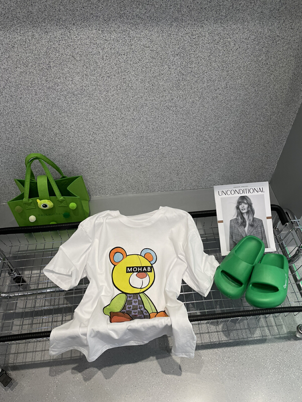 New in early summer! [bobo1972] Korean casual cartoon printed short sleeve T-shirt 229280# ozq