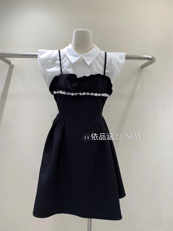 [yipinhan] fake two-piece machine design feeling backless dress 8982# PCZ