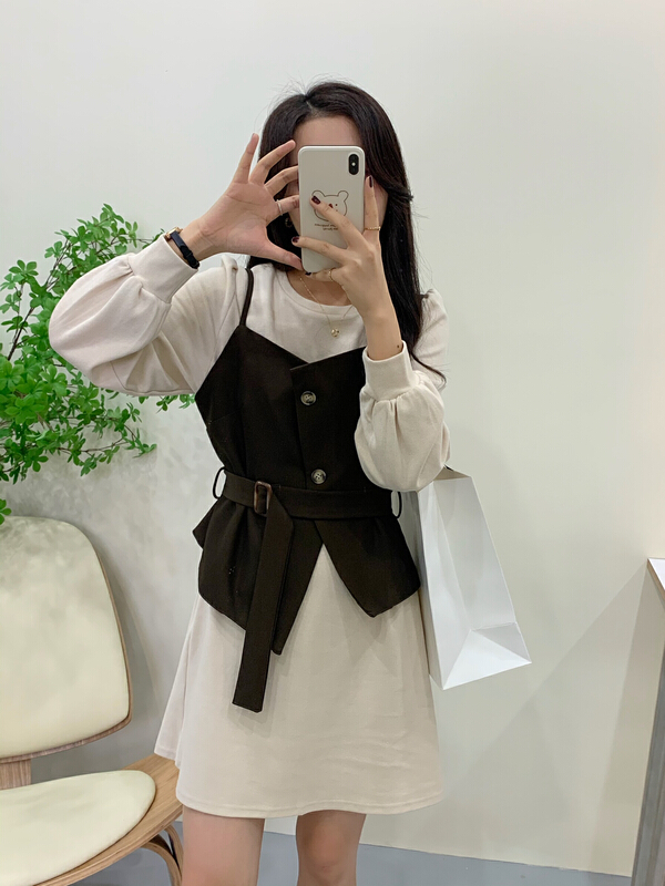 New year in early spring! [victory. 2] design Vest + versatile Dress Set (with waist rope) b23# jhy