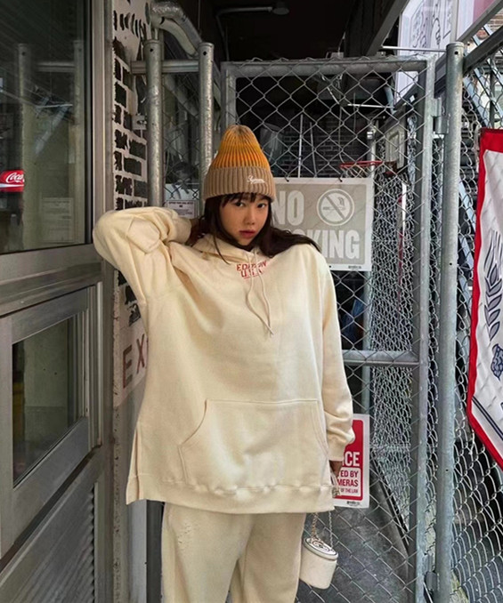 New year in early spring! [wut / N Cola] casual hooded letter pocket sweater ys1-6552# LSL